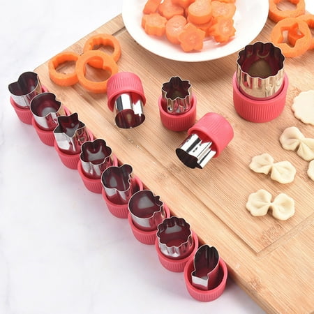 

SPRING PARK 12Pcs/set Vegetable Cutter Shapes Set Mini Pie Fruit and Cookie Stamps Mold Cookie Cutter Decorative Food for Kids Baking and Food Supplement Tools Accessories Crafts for Kitchen