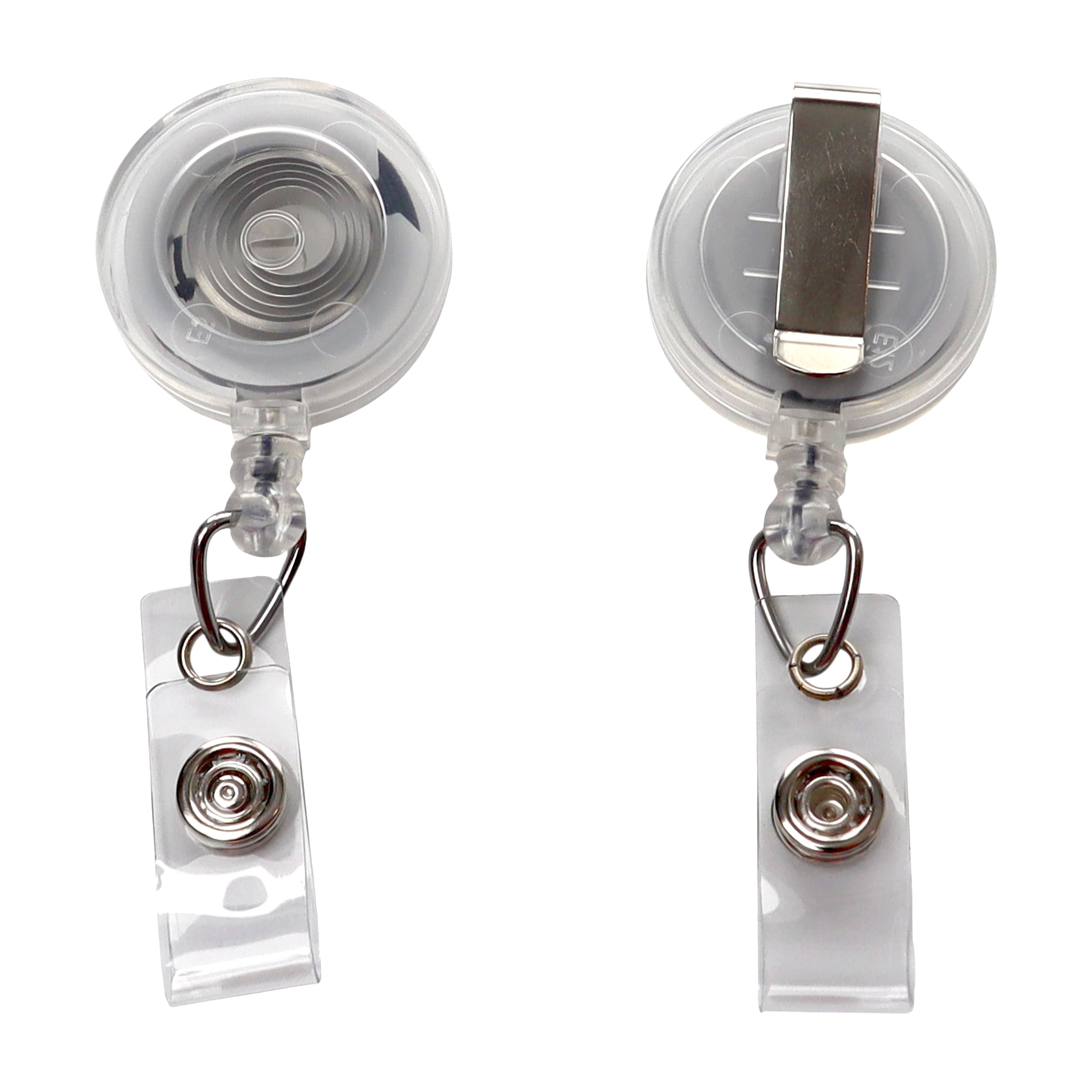 100 Pack - Premium Retractable ID & Key-Card Badge Reels with Secure Metal Belt Clip and 34” Pull by Specialist ID