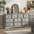 thumbnail image 4 of LGHM 3 Piece Bedroom Dresser Set, 10 Drawer Dresser and 2 Drawers Nightstand set of 2, Gray Wash, 4 of 9
