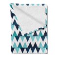 thumbnail image 2 of Blue and White Soft Flannel Fleece Throw Blanket, Horizontal Zigzag Borders with Striped Design and Modern Look, Cozy Plush for Indoor and Outdoor Use, 50" x 60", Pale Blue Dark Blue, by Ambesonne, 2 of 5