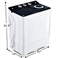 thumbnail image 3 of HOMGUAVA 26LBS Portable Washing Machine, Compact Twin Tub Washer & Dryer with Drain Pump, Black, 3 of 8