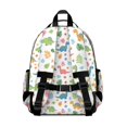 thumbnail image 3 of Colorful Dinosaurs Leaf White Pattern Cute School Backpack Bag for School with Padded Back and Adjustable Shoulder Straps 15.25"x11.5"x5.25", 3 of 5