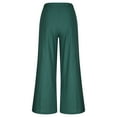 thumbnail image 4 of Soft Cotton Casual Pants - Women's Ladies' Solid Color Elastic Waist Cotton and Linen Big Casual Pants Green Xxl, 4 of 8