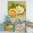 thumbnail image 2 of Vintage Yellow and White Roses 16 in x 16 in Framed Painting Canvas Art Print, by Designart, 2 of 5