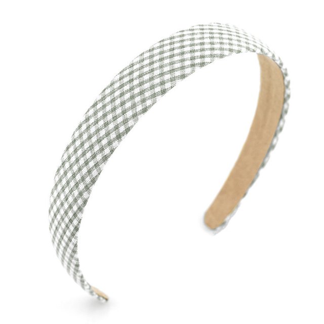 Diadema a cuadros para mujeres y niñas, aros antideslizantes para el cabello