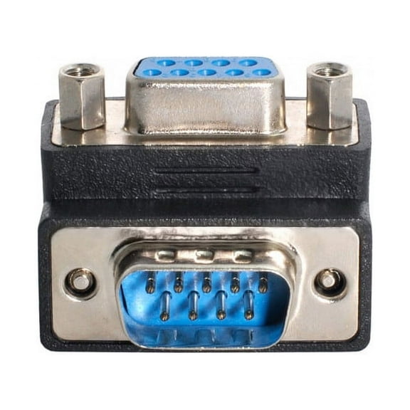 JSER Up Angled 270 Degree RS232 D-Sub 9Pin Male Screw Type to Female Nut Type Extension Adapter