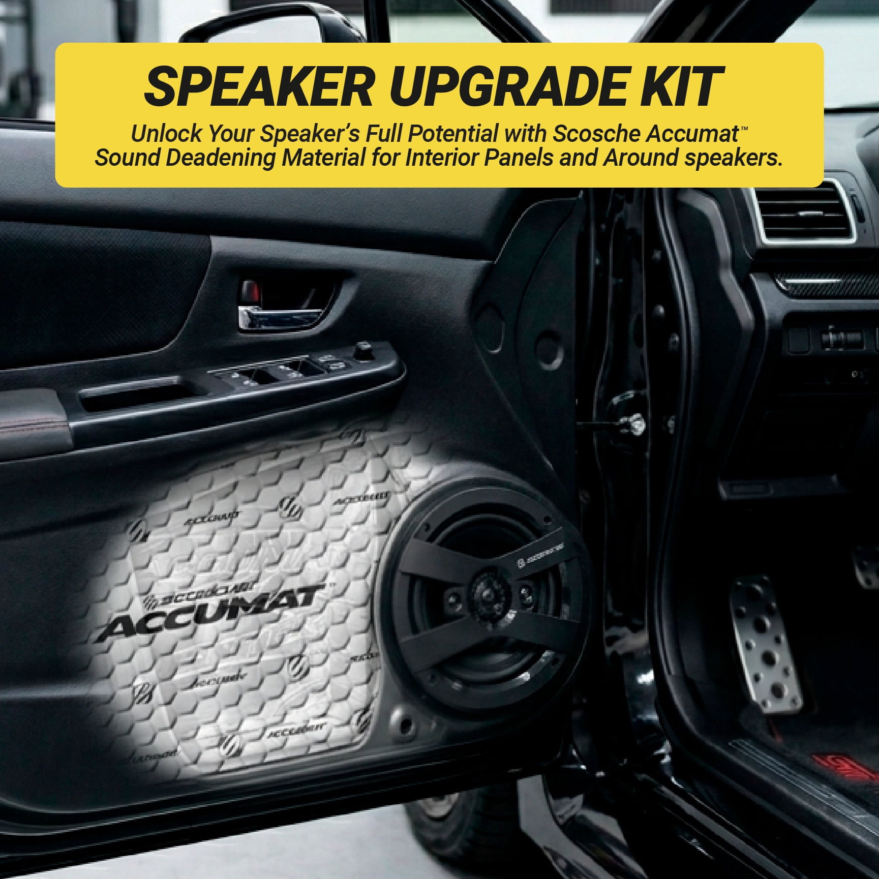 Scosche Accumat Sound Deadening Kit 2 Door High Density Flex Noise Reduction Adhesive Sheets AMT12X2