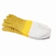 thumbnail image 1 of Guantes de apicultura a prueba de picaduras de apiario natural, cuero de vaca, algodón de poliéster amarillo y blanco ahuecado para transpirar y prevenir las picaduras de abejas, 1 of 5