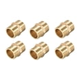 thumbnail image 1 of Unique Bargains Laiton Raccord de Tuyau Connecteur Raccord de Raccord Hexadécimal Droit 3/8 x 3/8 G Raccords de Tuyau Fileté Mâle Ton Or 6 pcs, 1 of 2
