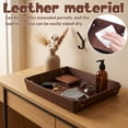 thumbnail image 5 of Ihvewuo 2pack Leather Valet Tray Organizer for Men Catch All Tray for Nightstand Dresser Entryway Table Key Wallet Watch Coin Change Phone Dresser Jewelry Bedside Desktop Dark Brown, 5 of 12