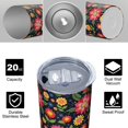 thumbnail image 4 of Pioneer Flower Floral Print Pattern 20oz Skinny Tumbler with Straw & Lid, Double Wall Vacuum Insulated Cup, Leak-Proof, Cup Holder Friendly, Hot 6H Cold 12H, 4 of 6