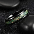 thumbnail image 7 of Wedding Ring Women 5mm Black & Rainbow Opal Inlay Tungsten Band., 7 of 7