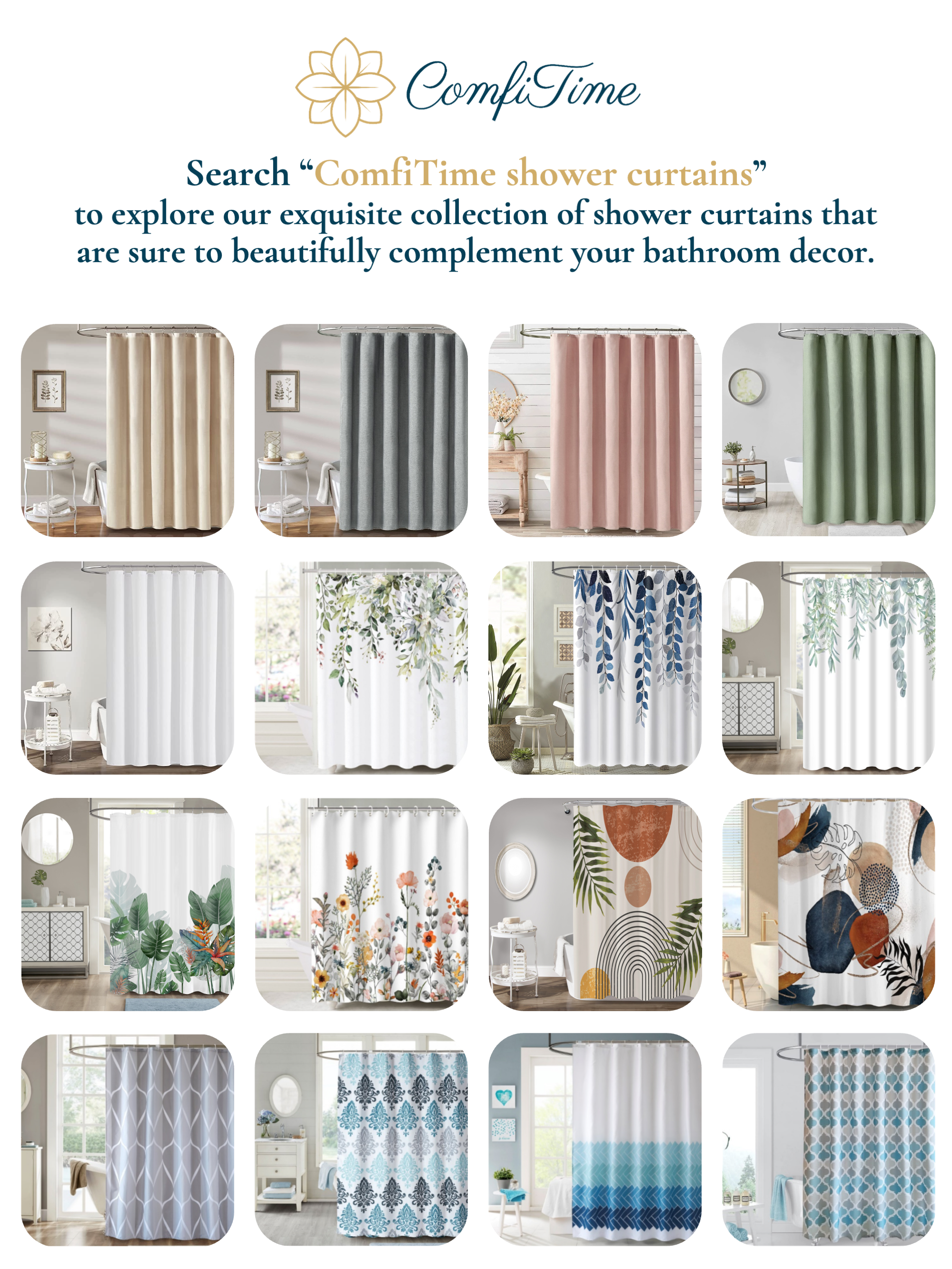 ComfiTime Green Shower Curtain, Hanging Vines, 72x72 photo 8