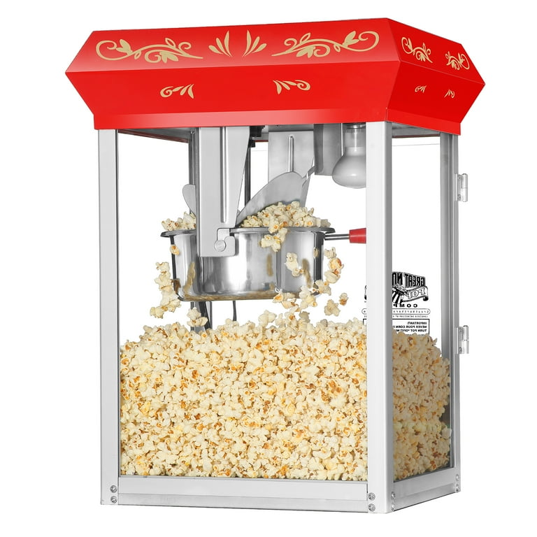 VEVOR Commercial Popcorn Machine, 8 Oz Kettle, 850 W Countertop Popcorn  Maker for 48 Cups per Batch, Theater Style Popper with 3-Switch Control  Steel