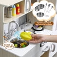 thumbnail image 4 of Pirecart Kids Kitchen Playset, Wooden Pretend Play Kitchen Cooking Toy for Toddler, with Realistic Light, Sound and Cookware, White, 4 of 7