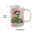 thumbnail image 6 of Christmas Initial Ceramic Mug,11 oz Coffee Cup with Cute Green Glitter Letter & Santa Hat Decor,Home Office Use,Ideal Holiday Gift for Family(G), 6 of 7