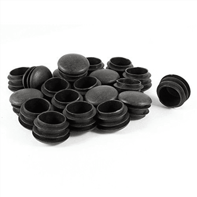 60 Pcs Black Plastic 25mm Dia Blanking End Caps Round Tube Insert