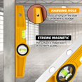 thumbnail image 3 of Aluminum Die-Cast Magnetic Torpedo Level, Magnetic Professional Scaffolding Spirit Level with Rare Earth Magnet and Holster, 3 of 4
