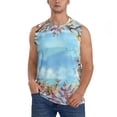 thumbnail image 3 of Uemuo Sea and Fish Pattern Men's Sleeveless T-Shirt,Muscle Athletic Tank Top, Moisture-wicking Quick-dry Breathable Classic Tee Top for Gym Run Outdoor Sports-Medium, 3 of 8