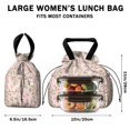 thumbnail image 5 of Pioneer Flower Floral Print Pattern Drawstring Lunch Bag Women - Drawstring Lunch Bag Insulated for Work Office - Stain-Resistant Large Lunchbags for Women with Multi-Pockets, 5 of 6
