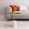 thumbnail image 2 of Aron Living Poke 17.3" Mid-Century Marble and Metal Coffee Table in Gold, 2 of 6