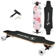 Longboard Skateboard Complete - 31 Inch Pro Small Longboard for Hybrid, Freestyle, Carving, Cruising and Downhill with All-in-one T-Tool