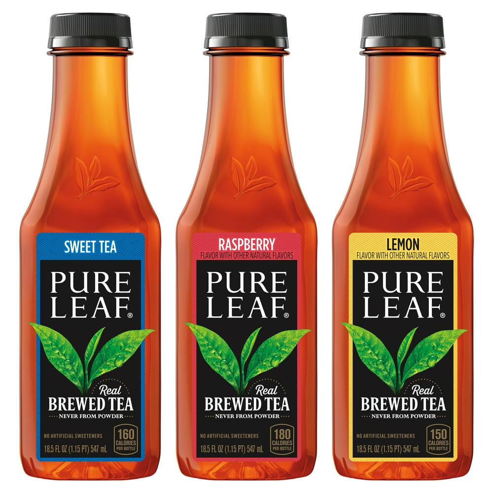 Pure Leaf Iced Tea, Sweetened Variety Pack, 18.5 fl oz Bottles, 12 Count