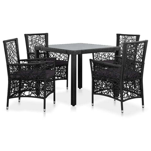 vidaXL Outdoor Dining Set 5/7/9 Pieces Poly Rattan Garden Patio Multi Colors
