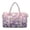 Cherry Blossom Print, variant on Purple Pink Floral Butterfly Large Quilted Duffle Bag for Women, Weekender Travel Carry On Tote with Luggage Sleeve, Gym Overnight Dance Bag