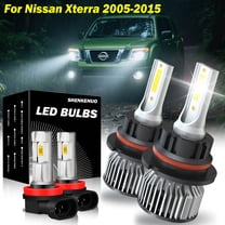 For Nissan Xterra 2005-2015 LED Headlight Bulbs 9007 High/Low Beam H11 Fog Light 6000K White 4pcs