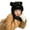 Black, variant on HUANLEDASH Women Winter Hat Cartoon Bear Ear Decor Thick Plush Pure Color Elastic Thick Warm Windpoof Soft Fuzzy Anti-slip Lady Beanie Cap
