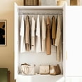 thumbnail image 5 of JassmiPkwy 3-Door Armoire Wardrobe Closet with Mirror, LED Light, Storage Cubes, Hanging Organizer, White, 5 of 10