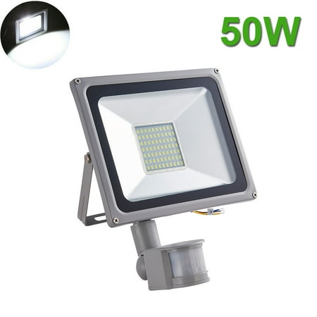 50W LED Flood Light SMD Outdoor Lamp PIR Motion Sensor Cool White