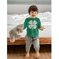 thumbnail image 3 of St. Patrick's Day Big White Shamrock Green Toddler Long Sleeve T-Shirt - 4T, 3 of 4