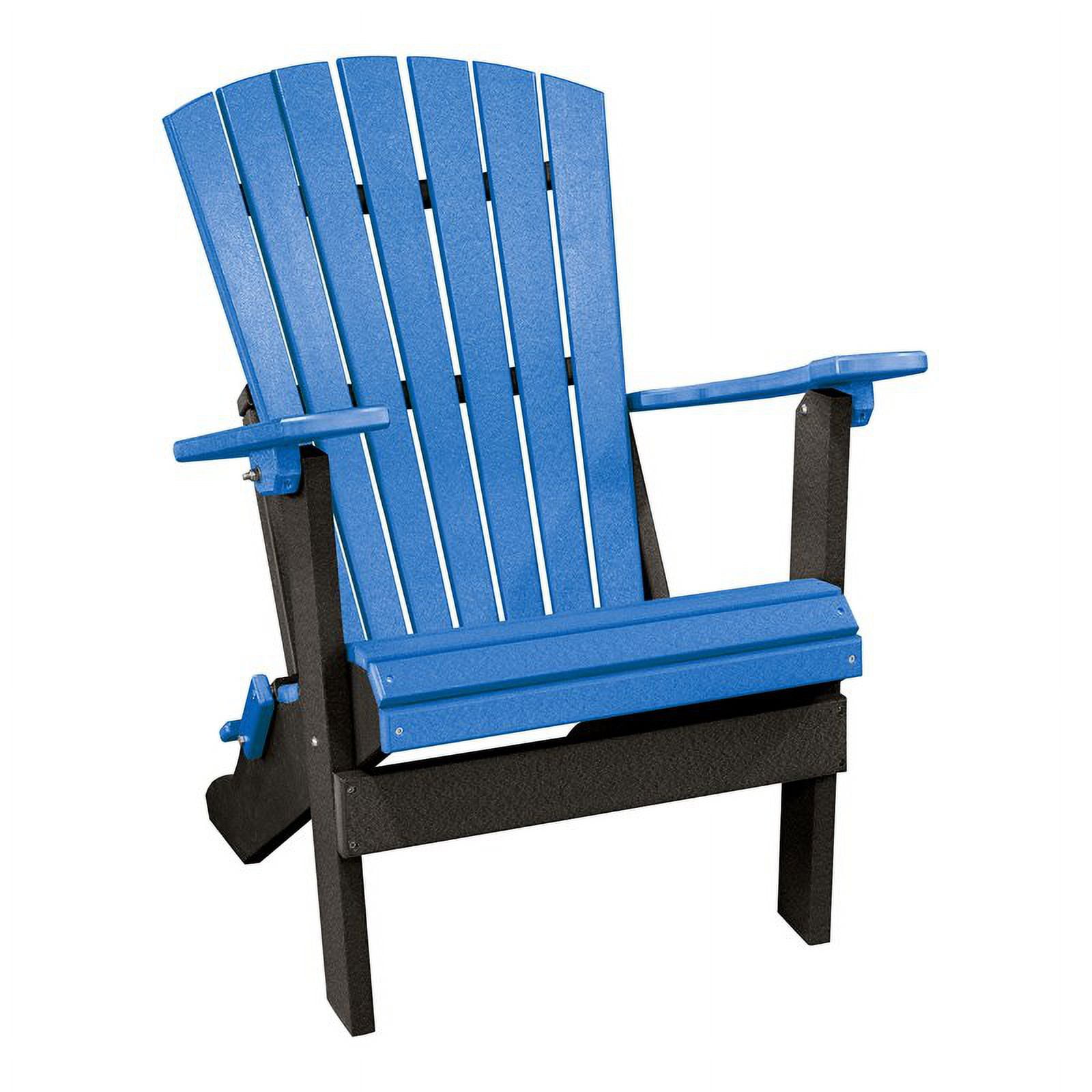 Furniture Classics Model 519BBK Fan Back Folding Adirondack Chair in Weatherwood with a White Base