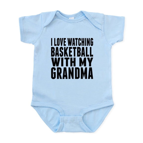 CafePress - I Love Watching Basketball With My Grandma Body Su - Baby Light Bodysuit