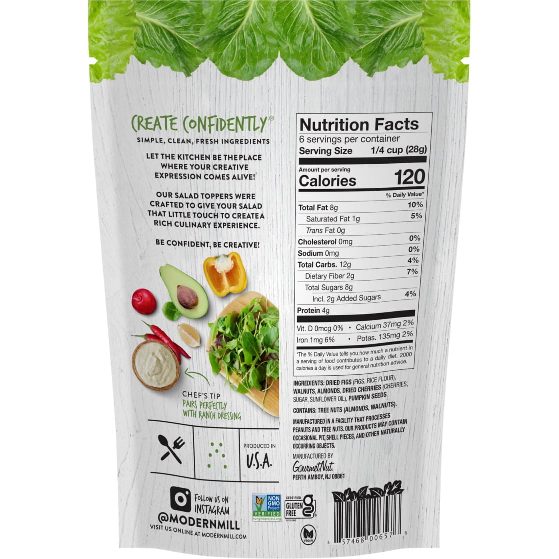 (2 pack) Modern Mill Farm Fresh Salad Topper 6oz, Gluten-Free, Vegan, Non GMO