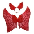 thumbnail image 4 of Alas de ángel con plumas para adultos y niños, accesorios para disfraz de ángel para fotografía Rojo, 4 of 9