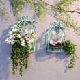 thumbnail image 4 of Vintage Country Wall Hanging Wire Iron Half Bird Cage Flower Pot Garden Decoration Retro Birdcage Storage Rack Pot A, 4 of 9