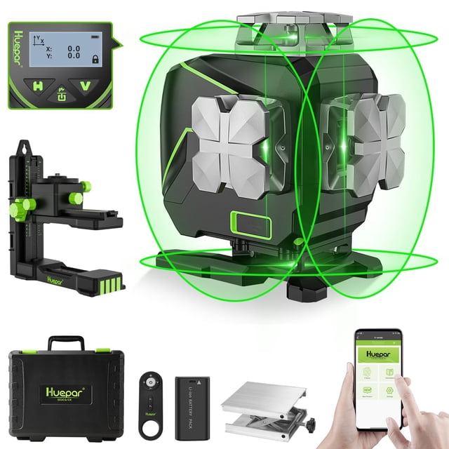 Nivel láser Huepar S04CG 360° autonivelante con Bluetooth