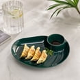 thumbnail image 4 of Dumpling Serving Plate with Built-in Sauce Compartment Divided Snack Dish for Kitchen Dining Table Appetizer Sushi Dessert Home Daily Use Party Supplies, 4 of 6