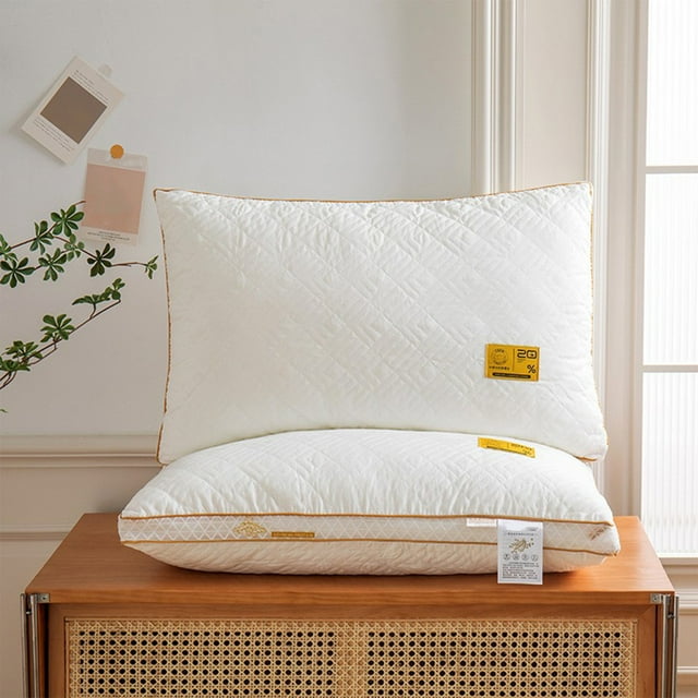 White Hotel Quality Corner Propped Pillow for Back, Side, or Stomach Sleeping - Natural Recycled Fiber Filling, Machine Washable, Breathable Polyester Cover