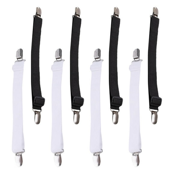 Couch Slipcovers Bed Sheet Clip Adjustable Mattress Topper Strap Straps Elastic Fasteners with Iron Clips Stretchy Non-slip 8 Pcs