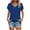 Blue, variant on Summer Tops For Women Short Sleeve V Neck Solid Color Shirts Side Split Loose Casual Tunic Tops Burgundy