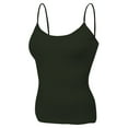 thumbnail image 2 of Essential Basic Women Layering Basic Short Camisole Cami Adjustable Strap Tank Top - 2Pk - Red, Olive, L, 2 of 4