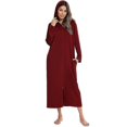 thumbnail image 1 of Womens Zip Up Robe Nightgown Long Hooded Sweatshirt Bathrobe Long Sleeve Housecoat Lounger With Pockets, 1 of 4