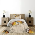 thumbnail image 3 of Ambesonne Butterfly Quilted Coverlet 2 Pcs, Meditative Journey, Twin Size, Orange Black Cream, 3 of 4
