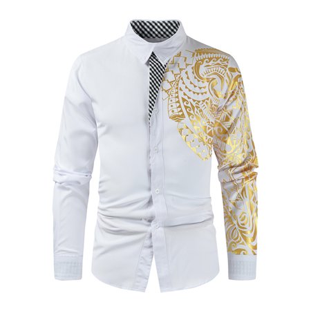 Chemise Décontractée Pour Hommes Imprimée à Carreaux Manches Longues