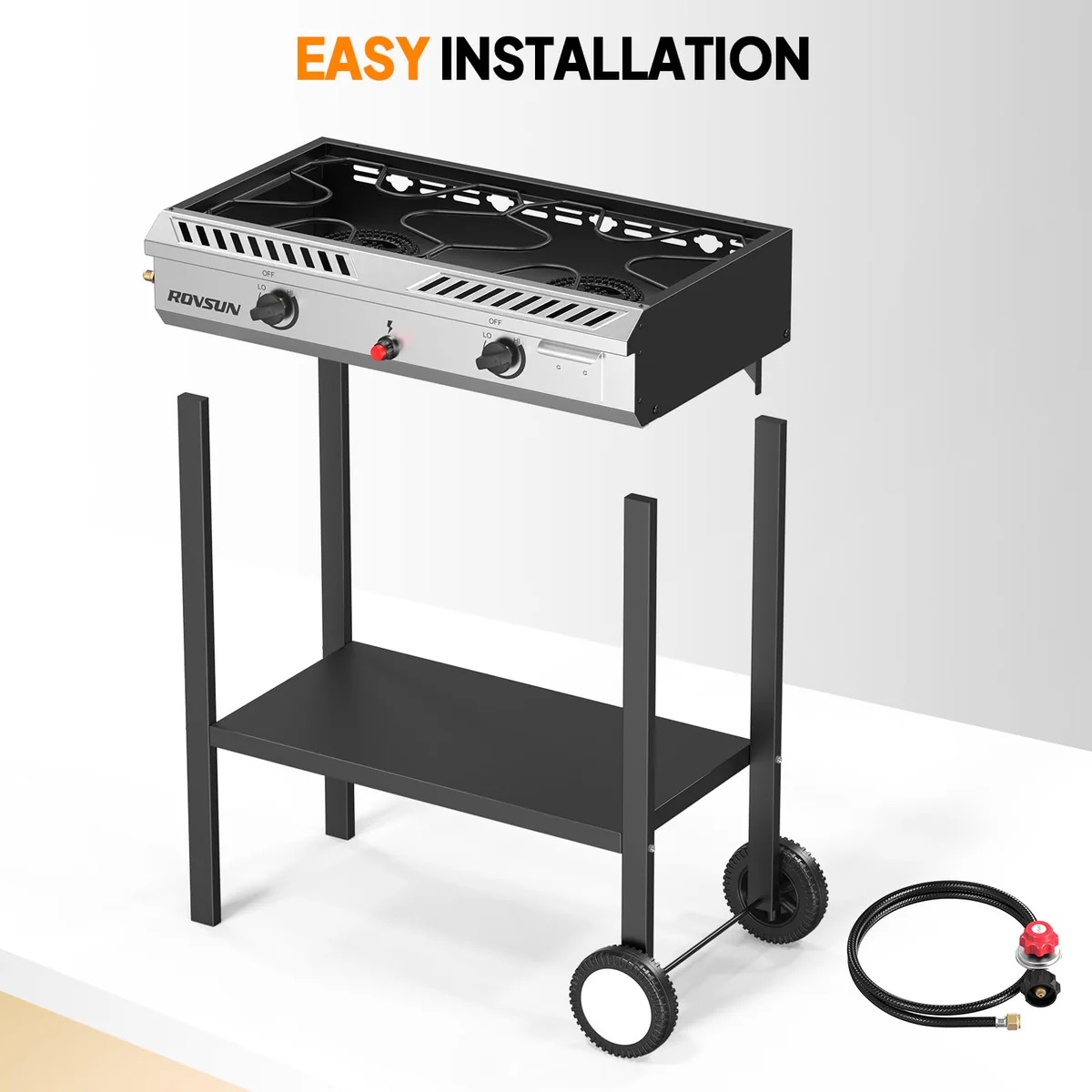 Ktaxon 2 Burner Propane Stove Gas Cooker with Auto Ignition 150,000 BTU for Outdoor Cooking