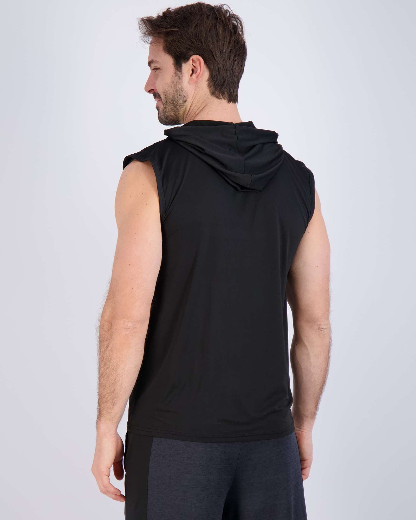 Real Essentials 3 Pack: Mens Dry-Fit Active Hooded Tank Top - Workout Sleeveless Hoodie Drawstring (Available in Big & Tall)